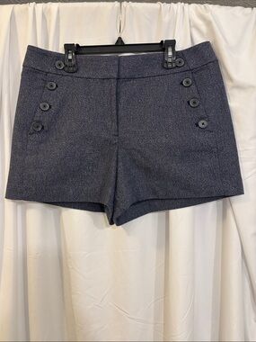 LOFT Women's Navy Blue Textured Sailor Shorts